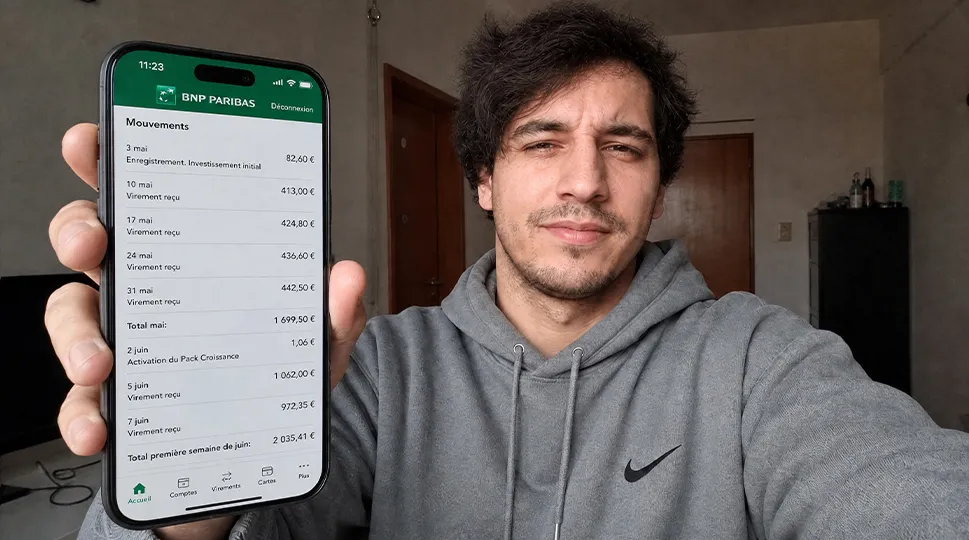 Matías Soria muestra la app del Banco Nación con transferencias de BitKeltTrade S.A.